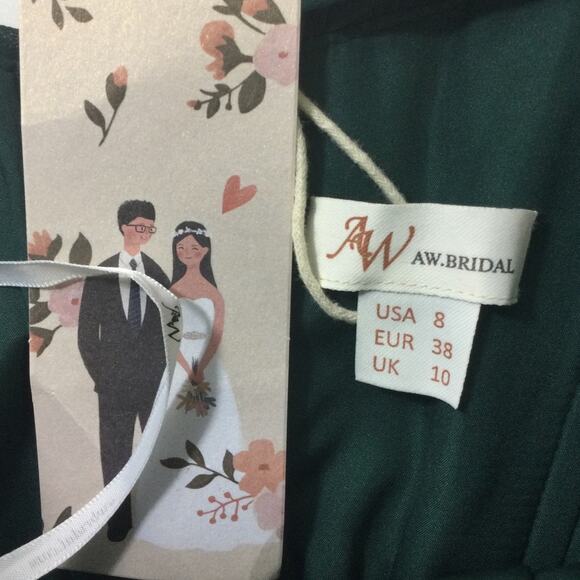 AW BRIDAL SZ 8 M dark emerald Grace bridesmaid formal party maxi dress NEW 0B11 - Picture 8 of 9